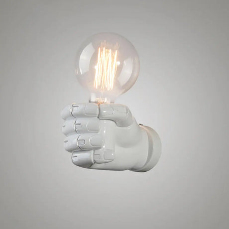 Unique Fist Wall Sconce - Stylish Resin Artistic Corridor Lighting White