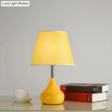 Valentina - Conical Study Room Table Light: Modern Reading Lamp With Vase Base In