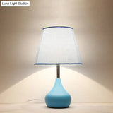 Valentina - Conical Study Room Table Light: Modern Reading Lamp With Vase Base In