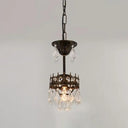Victorian Clear Teardrop Crystal Chandelier For Living Room - Crown Shaped Hanging Lamp Rust / 5.5