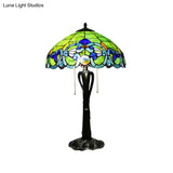 Victorian Cut Glass Cone/Dome Nightstand Lamp With Blossom Pattern
