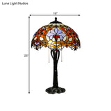 Victorian Cut Glass Cone/Dome Nightstand Lamp With Blossom Pattern