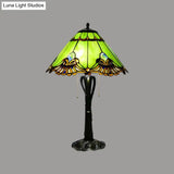 Victorian Cut Glass Cone/Dome Nightstand Lamp With Blossom Pattern