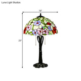 Victorian Cut Glass Cone/Dome Nightstand Lamp With Blossom Pattern