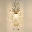Victorian Scroll Pendant Lamp With Crystal Accent - Single Golden Ceiling Light Gold
