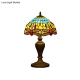 Victorian Stained Glass Dragonfly Patterned Night Light