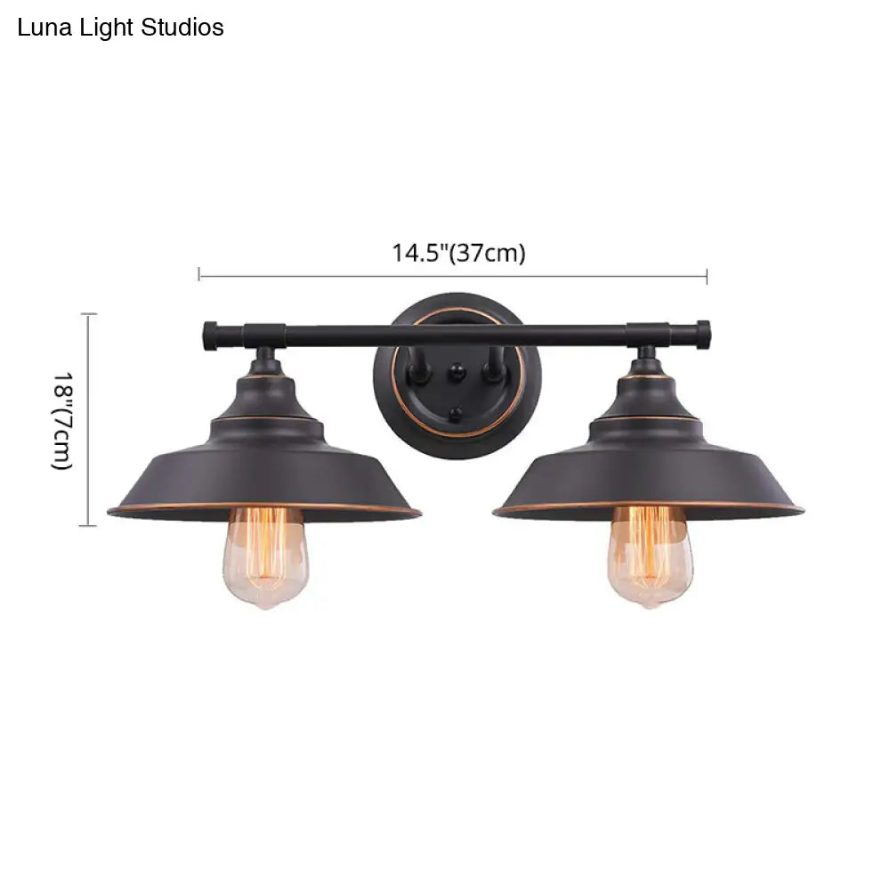 Vintage 2-Head Metal Wall Sconce Light For Bathroom Vanity