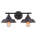 Vintage 2-Head Metal Wall Sconce Light For Bathroom Vanity Coffee