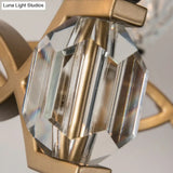 Vintage 2-Light Clear Crystal Wall Sconce With Gold Finish