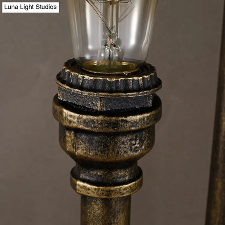 Vintage 3-Head Iron Wall Mount Light In Bronze For Living Room