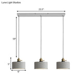 Vintage 3-Light Pendant Lamp Kit With Multiple Cement Shades In Grey - Restaurant Lighting
