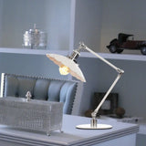Vintage Adjustable Reading Lamp - Conical Desk Light White Metal 1 Stylish Design 8 Length Arm / A