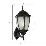 Vintage Aluminum Bell Garden Wall Lamp With Glass Shade - 1-Light Mount Black / 9 Frosted