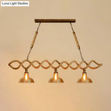 Vintage Amber Glass Pendant Light With Beige Barn Island Design - 2/3 Lights