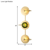 Vintage Bell Metal Wall Lighting Sconce In Gold With Green Prismatic Glass Shade