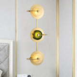 Vintage Bell Metal Wall Lighting Sconce In Gold With Green Prismatic Glass Shade 3 /