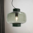 Vintage Black Bistro Pendant Light With Smoke Glass Shade - Drum Hanging Lamp Kit