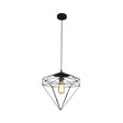 Vintage Black Diamond Cage Iron Hanging Lamp - Single-Bulb Dining Room Light / A