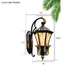 Vintage Black Led Outdoor Wall Sconce With Flared Shape And Ribbed Glass - Solar Powered