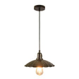 Vintage Black Scalloped Pendant Light - Metal 1-Light Suspension Lighting For Dining Room / Downrods