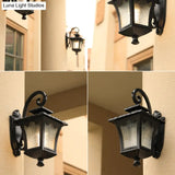 Vintage Black Seedy Glass Lantern Wall Sconce For Garden - Single Light