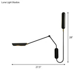 Vintage Black Tubular Wall Mounted Lamp - Metal 2-Light Living Room Fixture