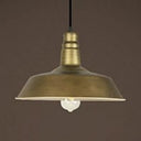 Vintage Brass Barn Pendant Light - Rustic Metal Restaurant Ceiling Hanging Lamp Antique
