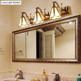 Vintage Brass Bloom Vanity Light - Wall Mounted Bathroom Fixture (1/2/3 Heads)
