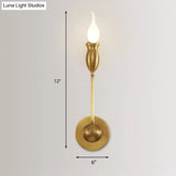Vintage Brass Candle Wall Sconce Lighting - 1/2-Head Metal Lamp For Dining Room