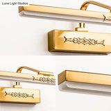 Vintage Brass Finish Integrated Led Wall Sconce Light - 15 Width