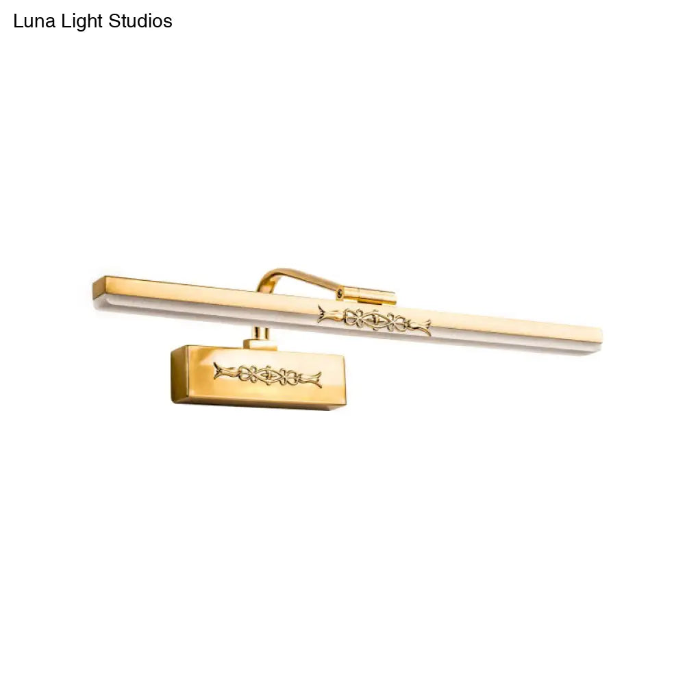 Vintage Brass Finish Integrated Led Wall Sconce Light - 15 Width