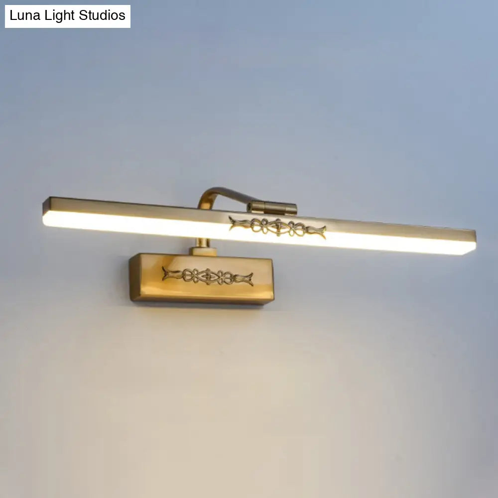 Vintage Brass Finish Integrated Led Wall Sconce Light - 15 Width
