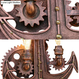 Vintage Brass/Rust Wall Light Sconce Lamp - 2 Bulbs Anchor Mount Ideal For Restaurants