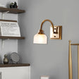 Vintage Brass Wall Sconce With Ribbed Glass Shade For Bathroom Vanity - 1/2/3 Light Options 1 /