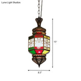 Vintage Bronze 1-Light Hanging Ceiling Pendant With Lantern Metal Shade