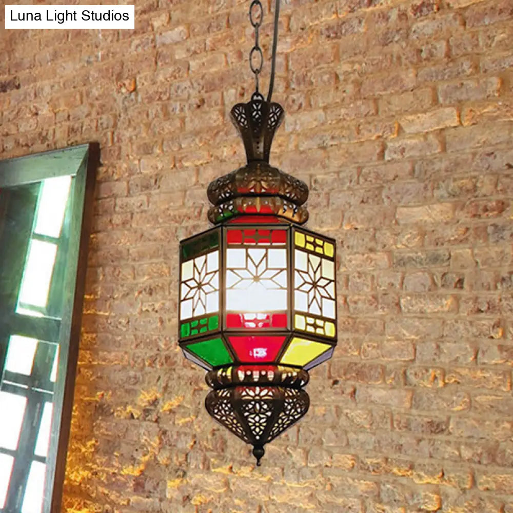 Vintage Bronze 1-Light Hanging Ceiling Pendant With Lantern Metal Shade