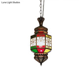 Vintage Bronze 1-Light Hanging Ceiling Pendant With Lantern Metal Shade
