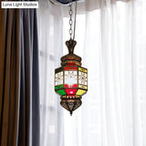 Vintage Bronze 1-Light Hanging Ceiling Pendant With Lantern Metal Shade