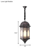 Vintage Bronze Lantern Ceiling Pendant Light Fixture For Restaurants - 1 Bulb Metal Lighting