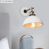 Vintage Cement Grey Cone/Bowl/Dome Wall Light Sconce - Rotatable 1-Light Kitchen Lamp