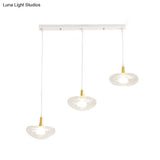 Vintage Clear Glass Chandelier: Oval Multi Light - 3 Bulb Pendant Lamp For Dining Room With Canopy