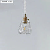 Vintage Clear Glass Hanging Lamp: Modern Tapered Design Ideal For Restaurants - Single-Bulb Pendant