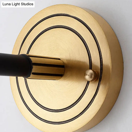 Vintage Conical Wall Sconce With Frosted Glass Shade In Black-Gold - Perfect For Foyer Lighting