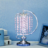 Vintage Crystal Table Lamp: 1-Head Drooping Tassel Night Light In Retro Pink/Yellow/Blue Polished