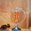 Vintage Crystal Table Lamp: 1-Head Drooping Tassel Night Light In Retro Pink/Yellow/Blue Polished