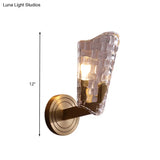 Vintage Curved Glass Wall Lamp With 1/2 Heads For Living Room Sconce Light