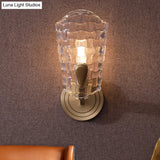 Vintage Curved Glass Wall Lamp With 1/2 Heads For Living Room Sconce Light
