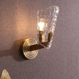 Vintage Curved Glass Wall Lamp With 1/2 Heads For Living Room Sconce Light 1 / Clear