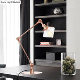 Vintage Diamond Shade Table Lamp: Amber/Clear Glass Adjustable Arm - Black/Brass