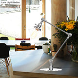 Vintage Diamond Shade Table Lamp: Amber/Clear Glass Adjustable Arm - Black/Brass